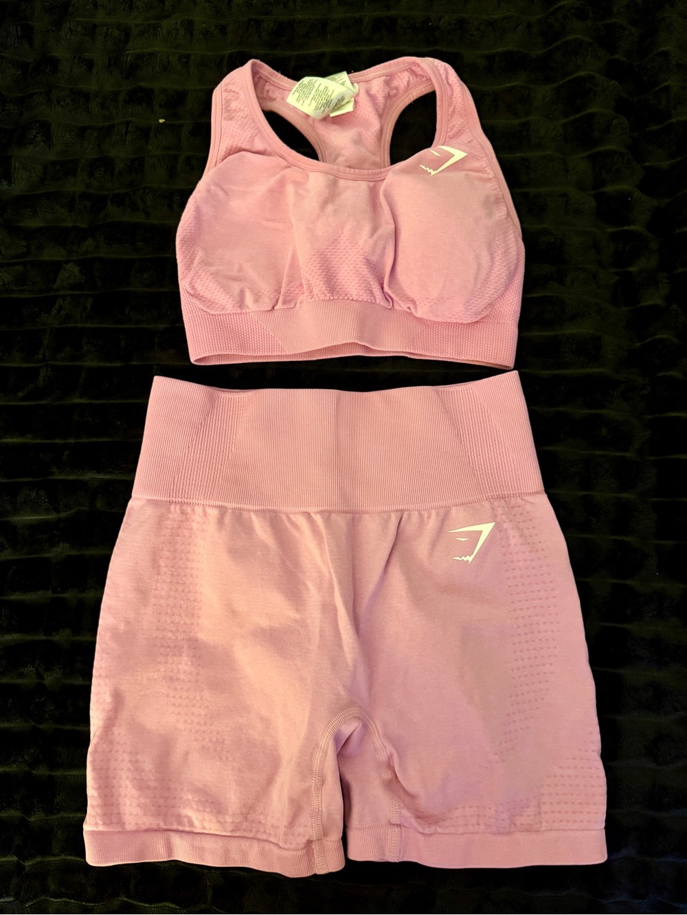 Gymshark Pink Seamless Racerback Sports Bra & High-Rise Shorts Set